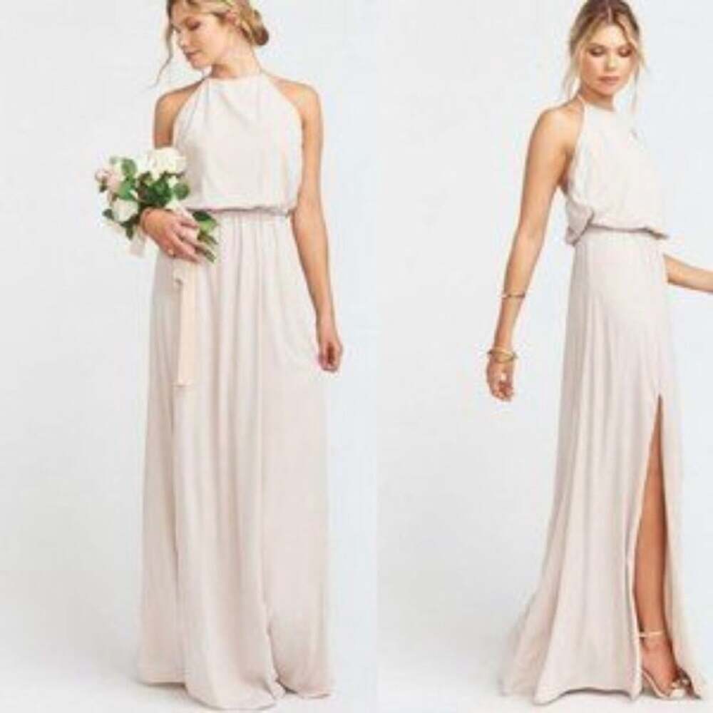 Show me Your Mumu Heather show me the ring crisp halter maxi dress NEW XXL